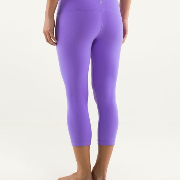 Lululemon Power Purple Skinny Will Crops Sz 8 - Picture 2 of 4